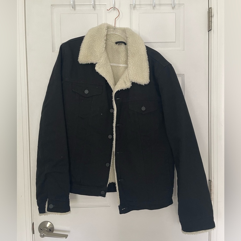ASOS Sherpa-Lined Denim Trucker Jacket